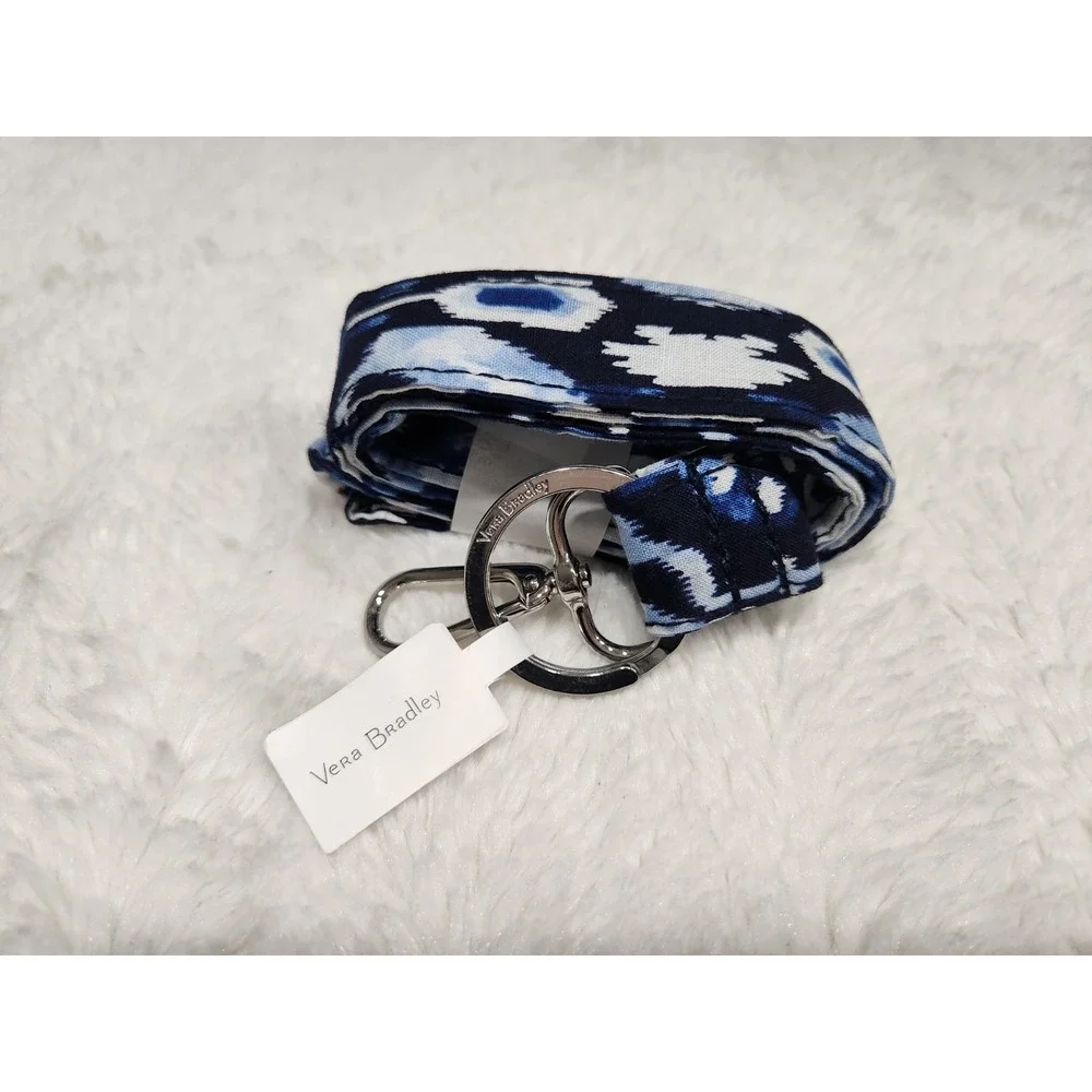 Vera Bradley Wide Lanyard Ikat Island Blue White New With Tags NWT